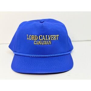 Vintage Lord Calvert Canadian Whiskey Snapback Hat Blue Rope Promo Cap USA